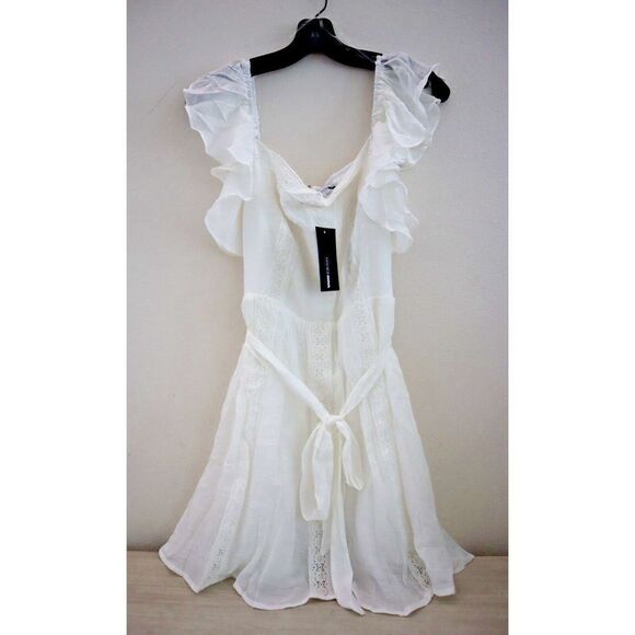 Fashion Nova FE22F048 Women's Sz L White Lace Detail Shannon Mini Dress - Picture 1 of 14